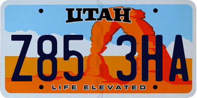 UT license plate Z853HA