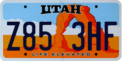 UT license plate Z853HF