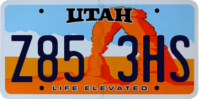 UT license plate Z853HS