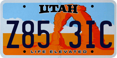 UT license plate Z853IC