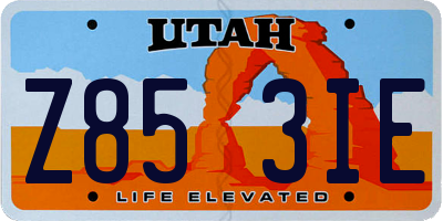 UT license plate Z853IE
