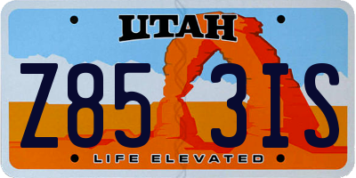 UT license plate Z853IS