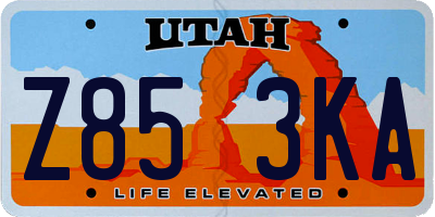 UT license plate Z853KA