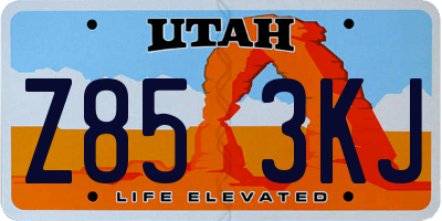 UT license plate Z853KJ