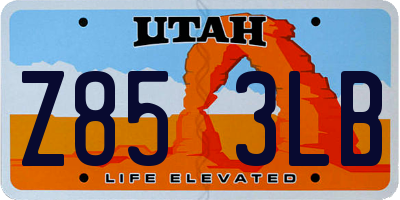 UT license plate Z853LB