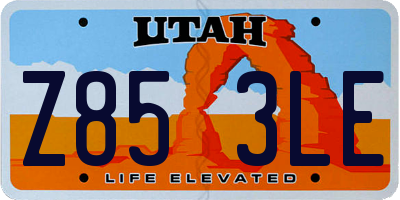 UT license plate Z853LE