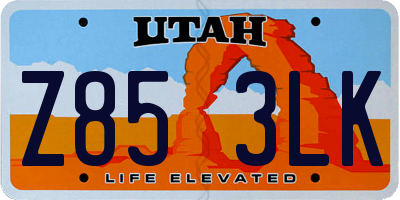 UT license plate Z853LK