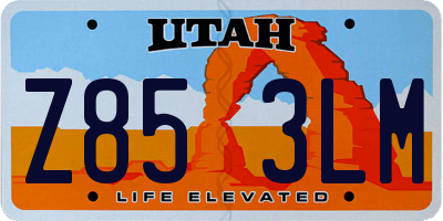 UT license plate Z853LM