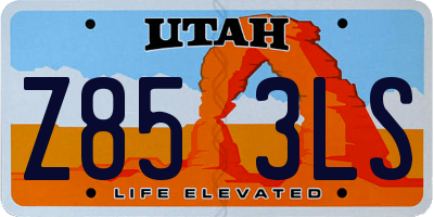 UT license plate Z853LS