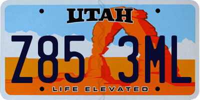UT license plate Z853ML