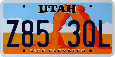 UT license plate Z853QL