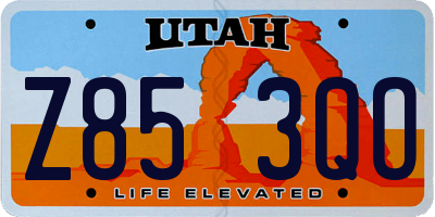 UT license plate Z853QO