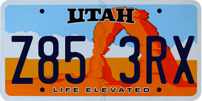 UT license plate Z853RX