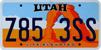 UT license plate Z853SS