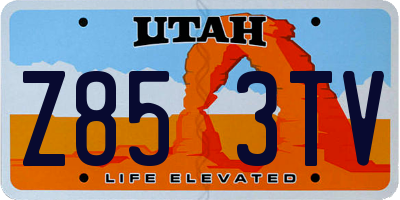 UT license plate Z853TV