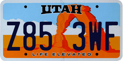 UT license plate Z853WF