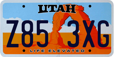 UT license plate Z853XG