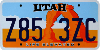 UT license plate Z853ZC
