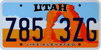 UT license plate Z853ZG