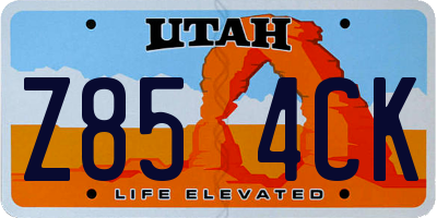 UT license plate Z854CK