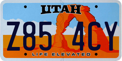 UT license plate Z854CY