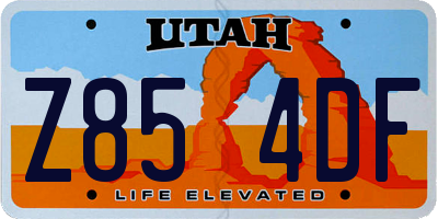 UT license plate Z854DF