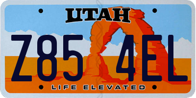 UT license plate Z854EL