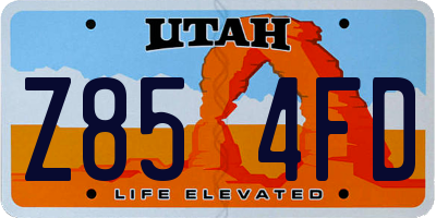 UT license plate Z854FD