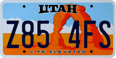 UT license plate Z854FS