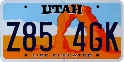 UT license plate Z854GK