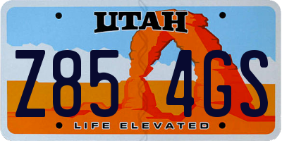 UT license plate Z854GS