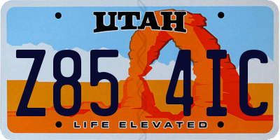 UT license plate Z854IC