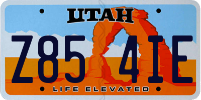 UT license plate Z854IE