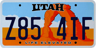 UT license plate Z854IF