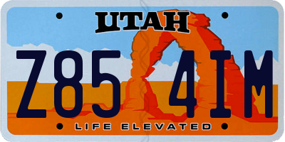UT license plate Z854IM