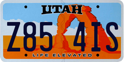 UT license plate Z854IS