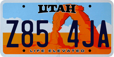 UT license plate Z854JA