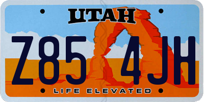 UT license plate Z854JH
