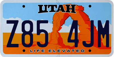 UT license plate Z854JM