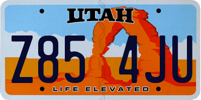 UT license plate Z854JU
