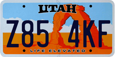 UT license plate Z854KF