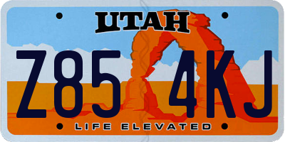 UT license plate Z854KJ