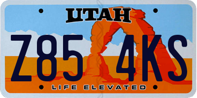 UT license plate Z854KS