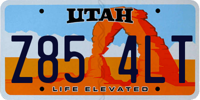 UT license plate Z854LT