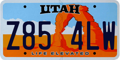 UT license plate Z854LW