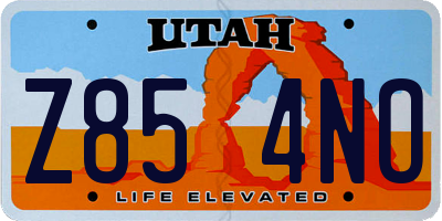 UT license plate Z854NO