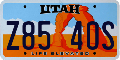 UT license plate Z854OS