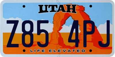 UT license plate Z854PJ