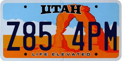 UT license plate Z854PM