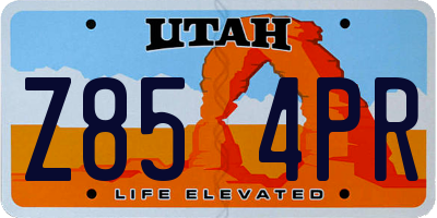 UT license plate Z854PR